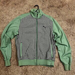 PUMA Houndstooth Track Jacket – Green – Men’s Size Large